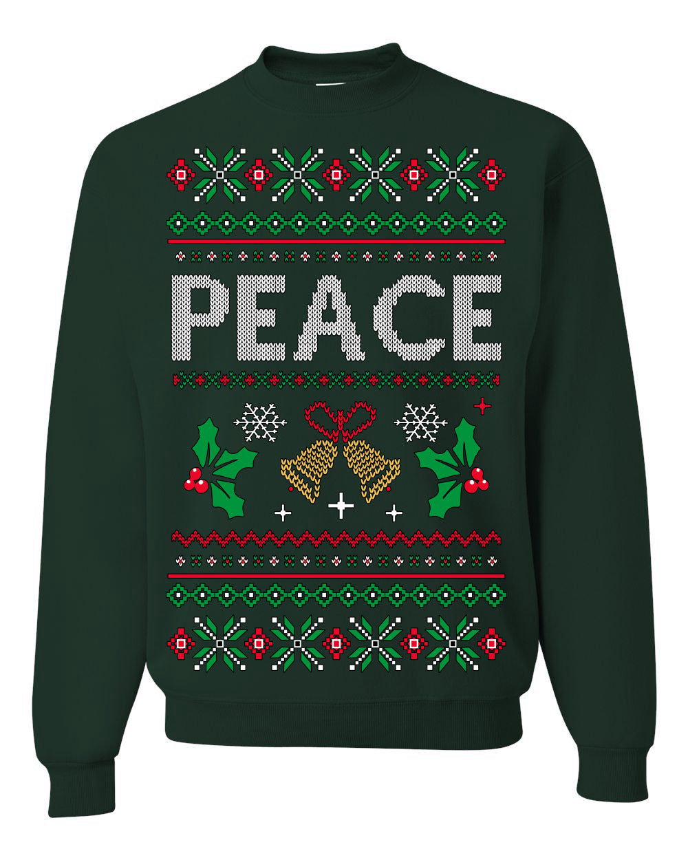 Peace Ugly Christmas Sweater Crewneck Sweatshirt