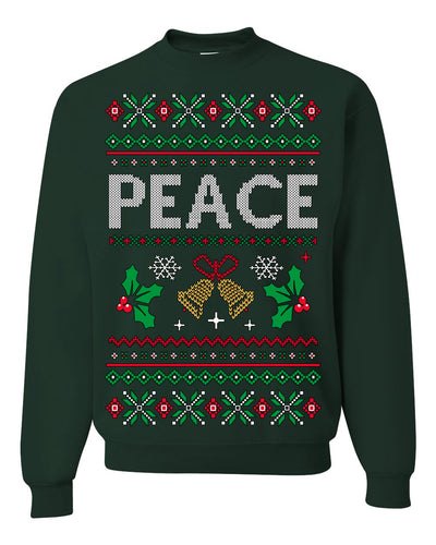 Peace Ugly Christmas Sweater Crewneck Sweatshirt