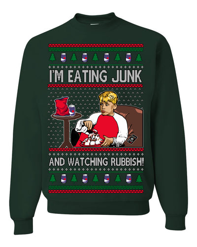 I'm Eating Junk and Watching Rubbish 90s Movie Ice Cream Ugly Christmas Sweater Crewneck Sweatshirt