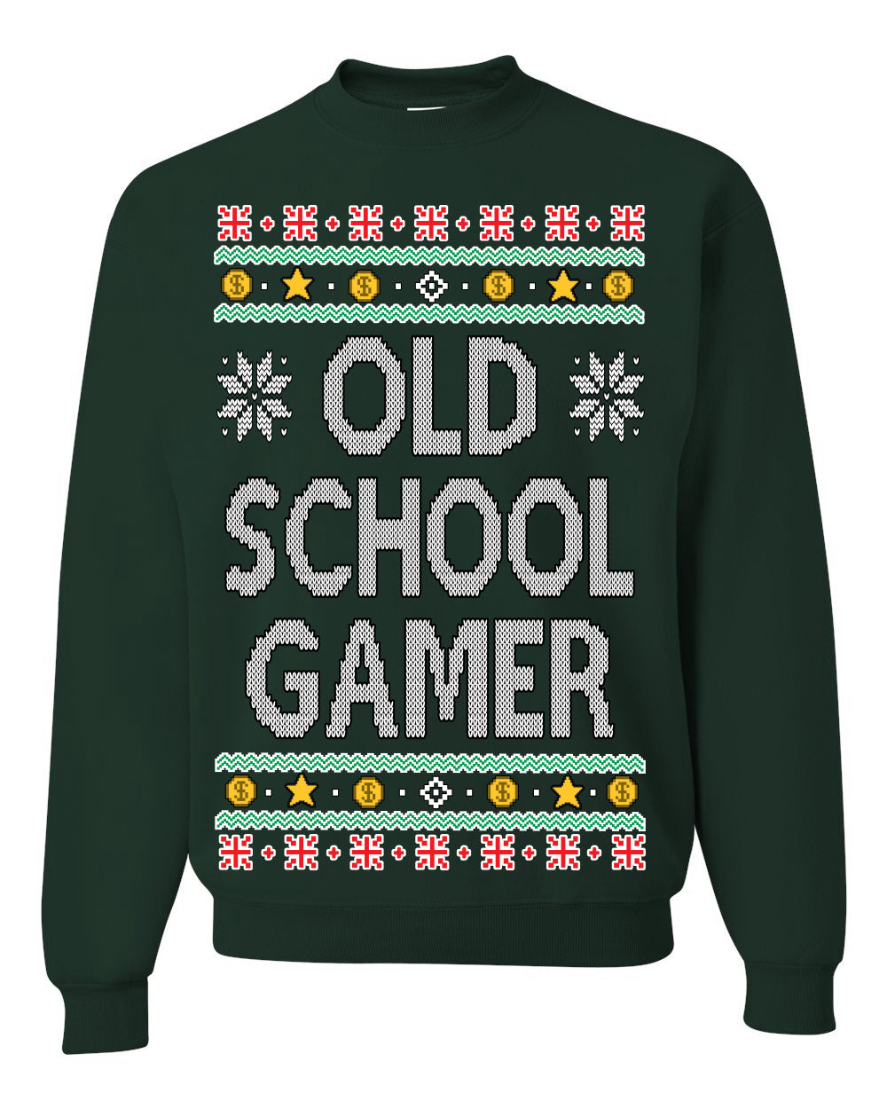 Classic Old School Gamer Video Game Fan Funny Ugly Christmas Sweater Crewneck Sweatshirt