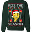 Rizz the Season Viral Internet Fire Emoji Face Meme Ugly Christmas Sweater Crewneck Sweatshirt