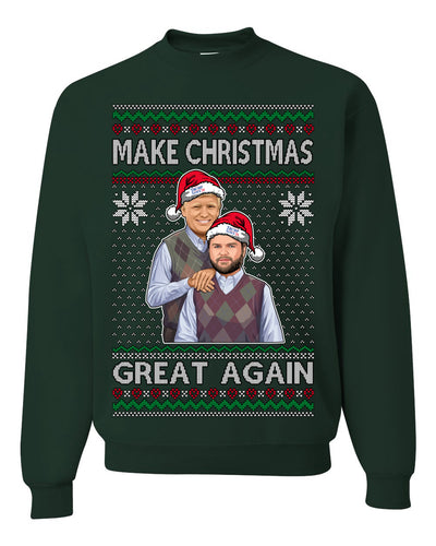 Make Christmas Great Again Trump Vance 2024 Movie Parody Ugly Christmas Sweater Crewneck Sweatshirt