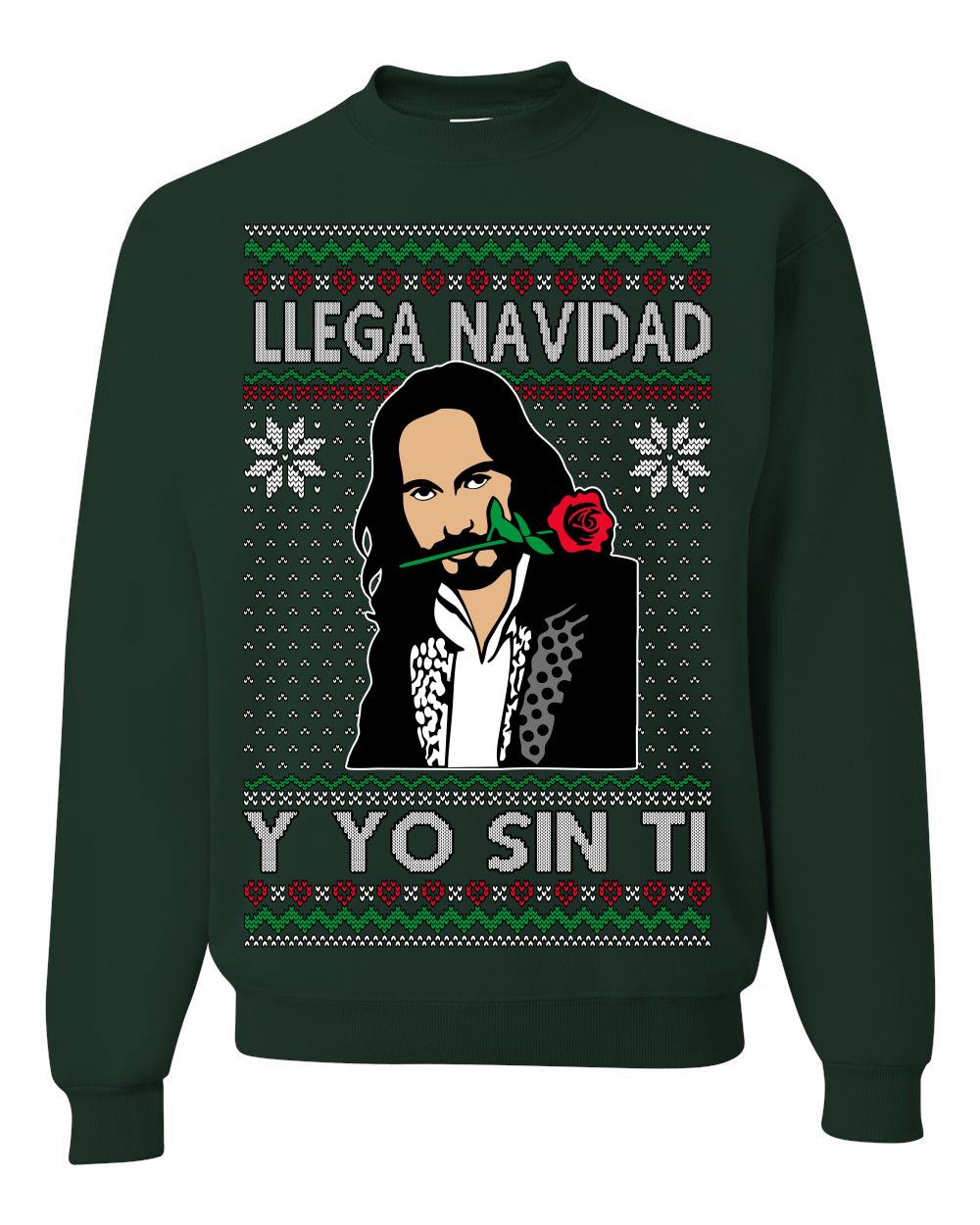 Llega Navidad Y Yo Sin Ti Christmas Is Coming Marco Ugly Christmas Sweater Crewneck Sweatshirt