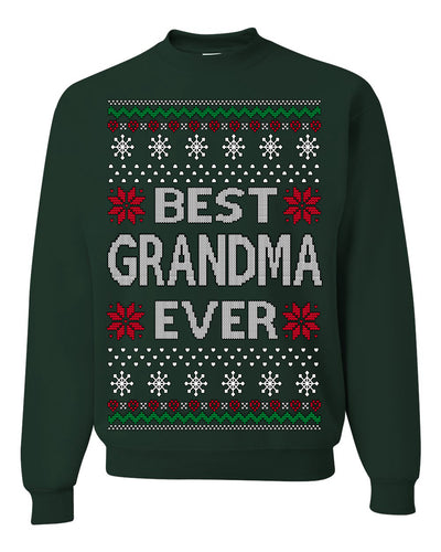 Best Grandma Ever Classic Winter Holidays Ugly Christmas Sweater Crewneck Sweatshirt