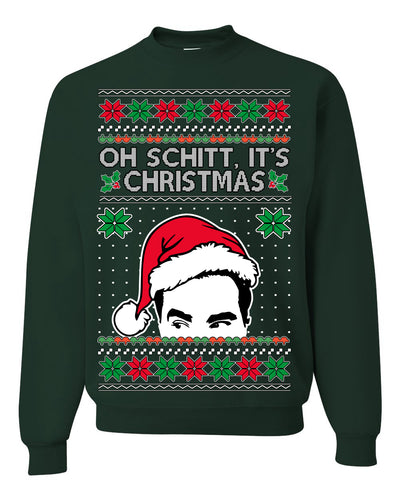 Oh Schitt It's Christmas Funny David Tv Show Sitcom Ugly Christmas Sweater Crewneck Sweatshirt