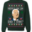 Merry Uh Did I Win? Funny Confused Joe Biden Election 2024 Ugly Christmas Sweater Crewneck Sweatshirt