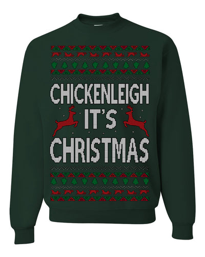 Chickenleigh It's Christmas Funny Viral Trending Meme Ugly Christmas Sweater Crewneck Sweatshirt