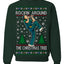 Rockin Around the Christmas Tree Raygun Viral Breakdancer Ugly Christmas Sweater Crewneck Sweatshirt