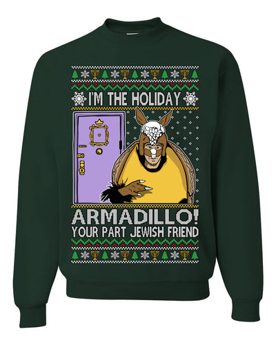 Holiday Armadillo Part Jewish TV Show Ugly Christmas Sweater Crewneck Sweatshirt