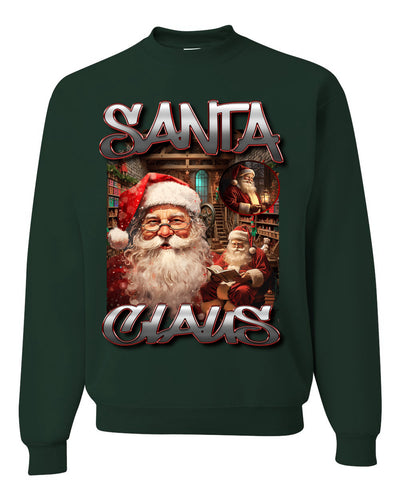 Santa Claus Bootleg Rap Music Style Ugly Christmas Sweater Crewneck Sweatshirt