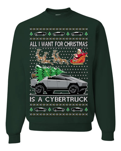 All I Want for Christmas is a Cybertruck Funny Tech Ugly Christmas Sweater