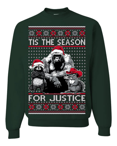 Tis the Season For Justice Harambe Peanut Fred Raccoon Ugly Christmas Sweater