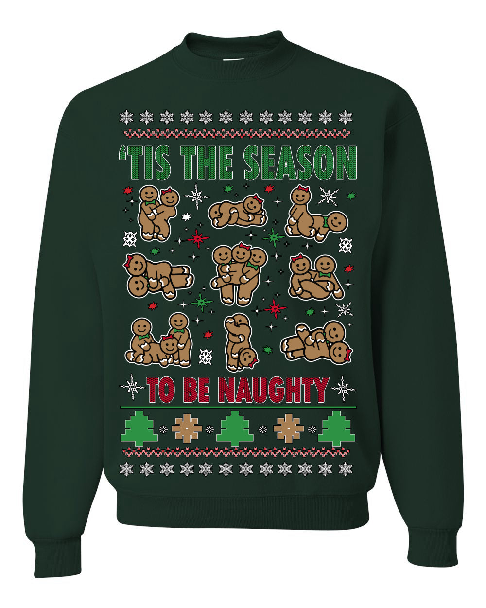 Tis' The Season To Be Naughty Unisex Ugly Crewneck Sweatshirt Crewneck Sweatshirt