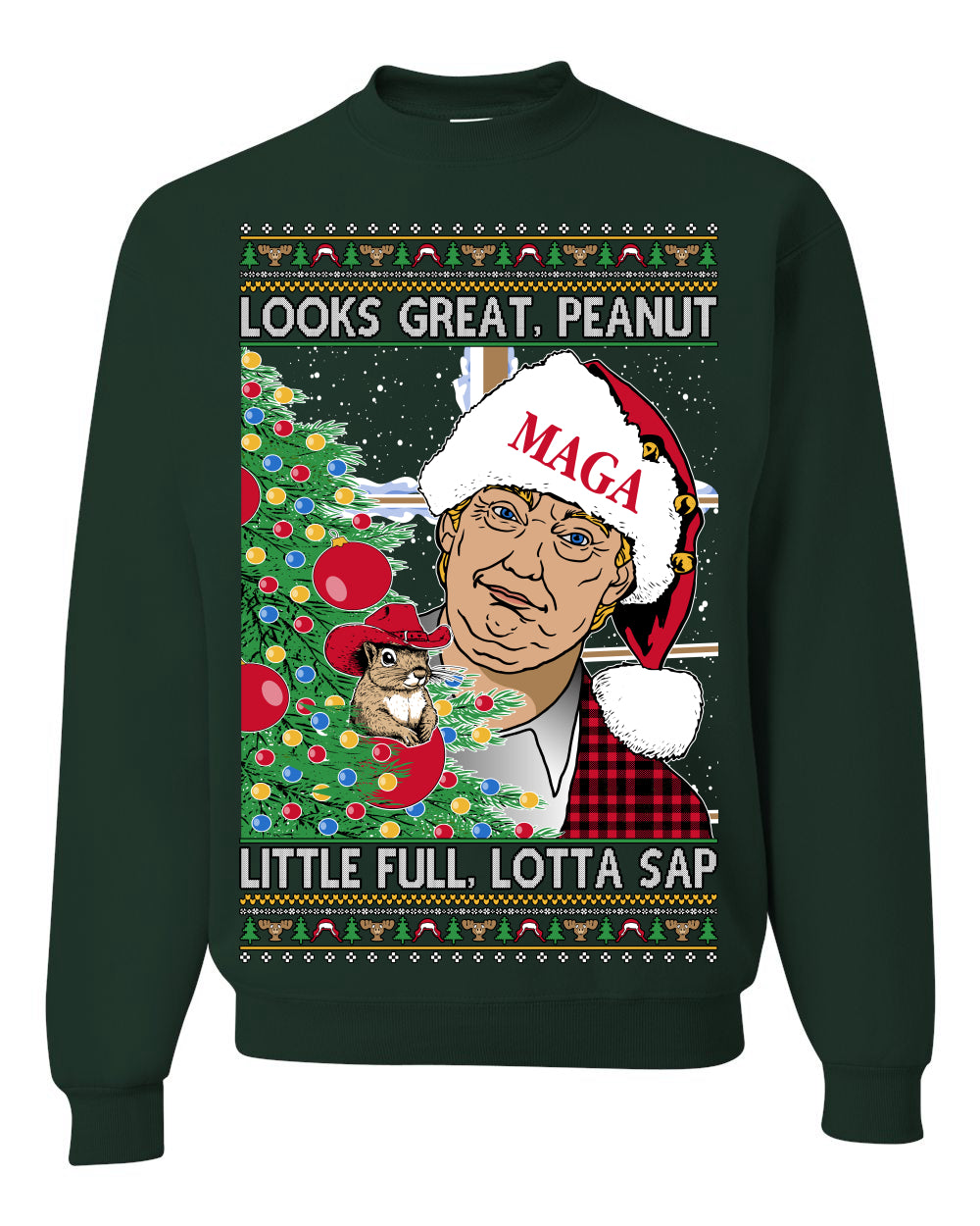 Looks Great Peanut Little Full Lotta Sap 80s Movie Quote Ugly Christmas Sweater Sweaters Crewneck Sweatshirts