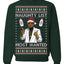 Naughty List Most Wanted, Funny Santa P Diddy Diddler Funny Party Viral Music Baby Oil Meme Ugly Christmas Sweater Crewneck Sweatshirt