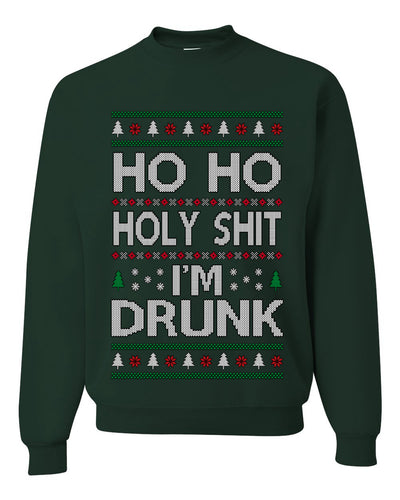 Ho Ho I'm Drunk, Funny Humor Christmas Unisex Sweater, Ugly Christmas Crewneck Sweatshirts