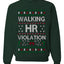 Walking HR Violation, Funny Office Humor Christmas Unisex Sweater, Ugly Christmas Crewneck Sweatshirts