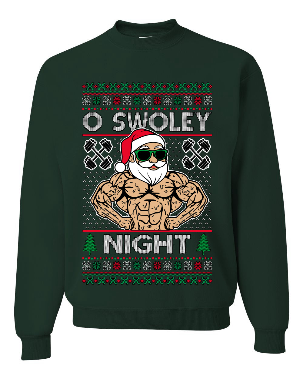 O Swoley Night, Exercise and Fitness Enthusiast, Ugly Christmas Unisex Sweater, Crewneck Sweatshirts