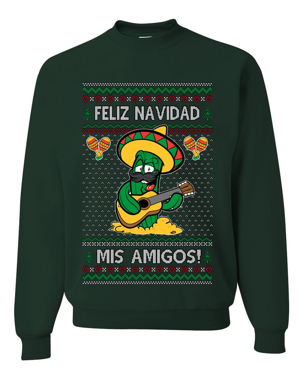 Feliz Navidad Mis Amigos!, Ugly Christmas Unisex Sweater, Crewneck Sweatshirts