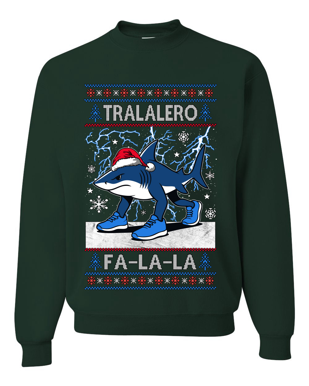 Tralalero Fa La La Brainrot,Unisex Ugly Christmas Sweater, Crewneck Sweatshirts