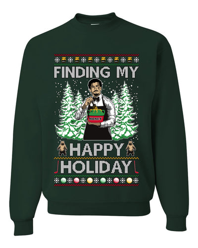 Finding My Happy Holiday, Unisex Ugly Christmas Sweater, Crewneck Sweatshirts