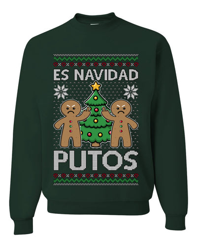 Es Navidad Putos, Unisex Ugly Christmas Sweater, Crewneck Sweatshirts
