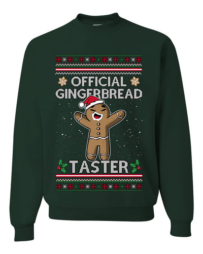 Official Gingerbread Taster, Unisex Ugly Christmas Crewneck Sweatshirts