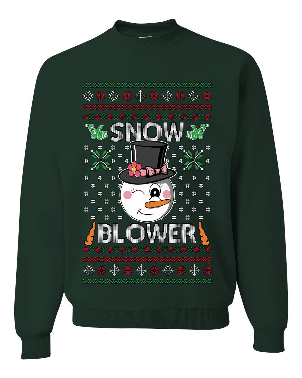 Snow Blower, Funny Unisex Ugly Christmas Crewneck Sweatshirts
