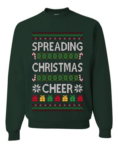 Spreading Christmas Cheer, Unisex Ugly Christmas Sweater Crewneck Sweatshirts