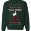 Well Hung, Unisex Ugly Christmas Sweater Crewneck Sweatshirts