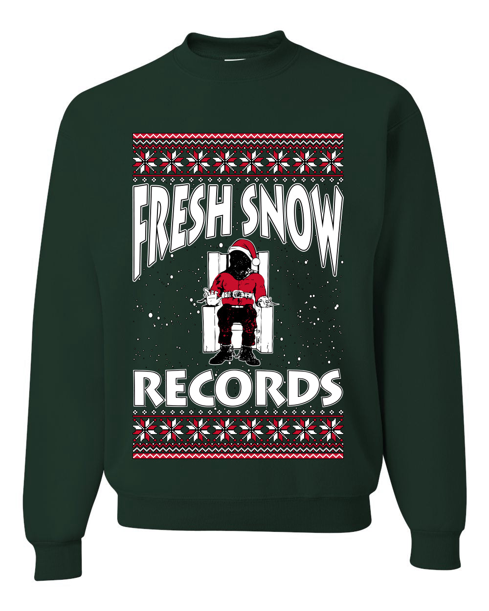 Fresh Snow Records Hip Hop Parody, Unisex Ugly Christmas Sweater, Crewneck Sweatshirts