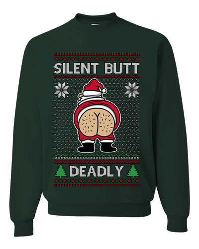 Silent Butt Deadly Farting Santa, Unisex Ugly Christmas Sweater, Crewneck Sweatshirts
