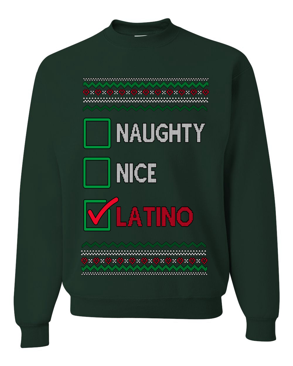 Naughty Nice, Latino, Latin American Humor Christmas Design, Unisex Ugly Christmas Sweater, Crewneck Sweatshirts