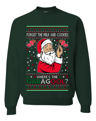 Forget The Milk And Cookies, Where's The Gabagool? Funny Italian Capicola, Italian American Slang Christmas Sweater, Unisex Ugly Christmas Sweater, Crewneck Sweatshirts