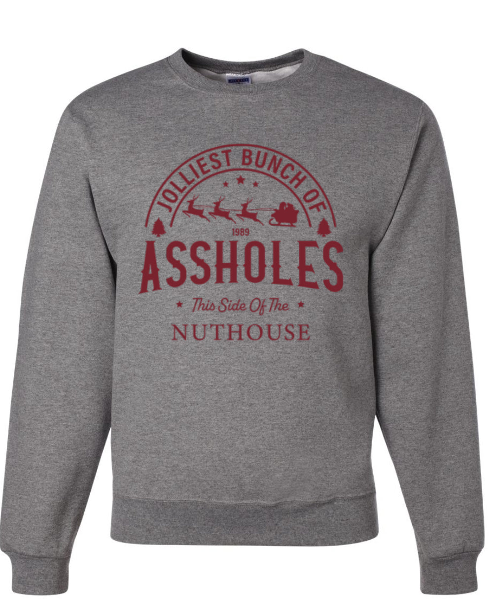 Jolliest Bunch of Assholes, Funny Christmas Design, Unisex Christmas Sweater, Crewneck Sweatshirts