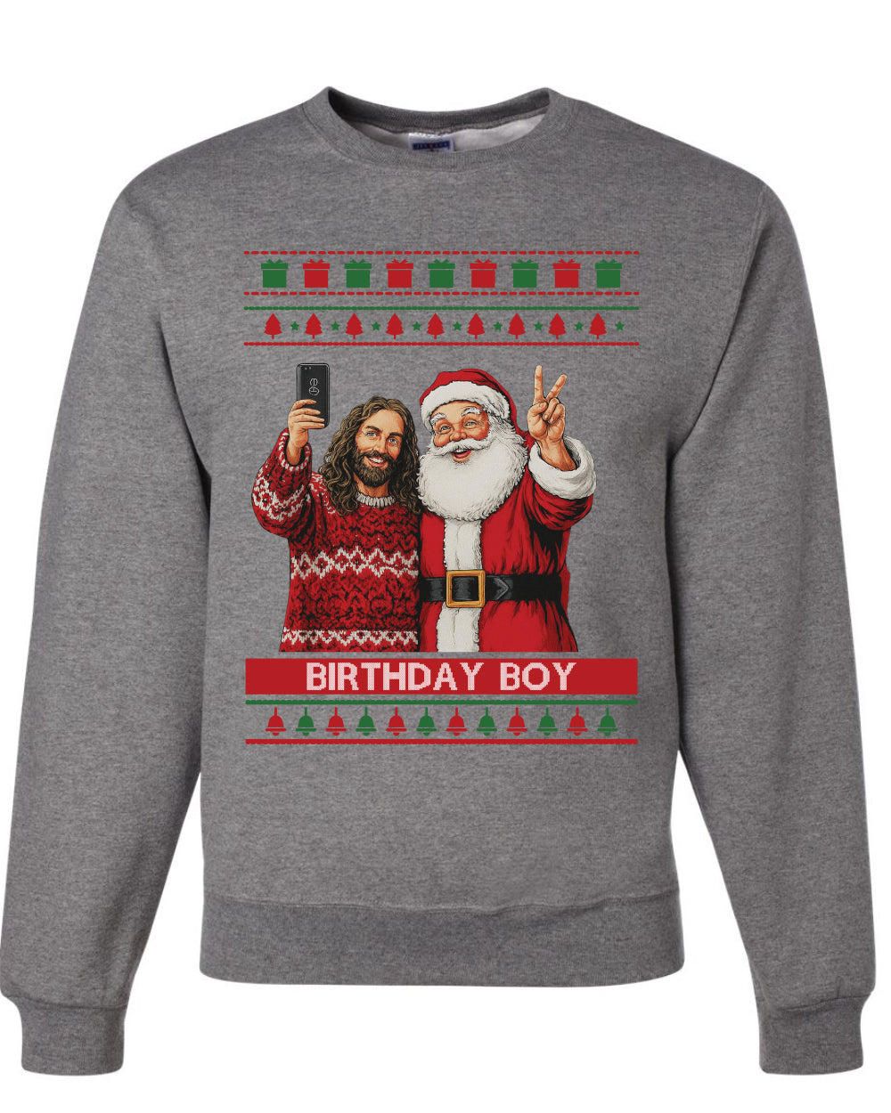 Birthday Boy Jesus, Unisex Ugly Christmas Sweater, Crewneck Sweatshirts