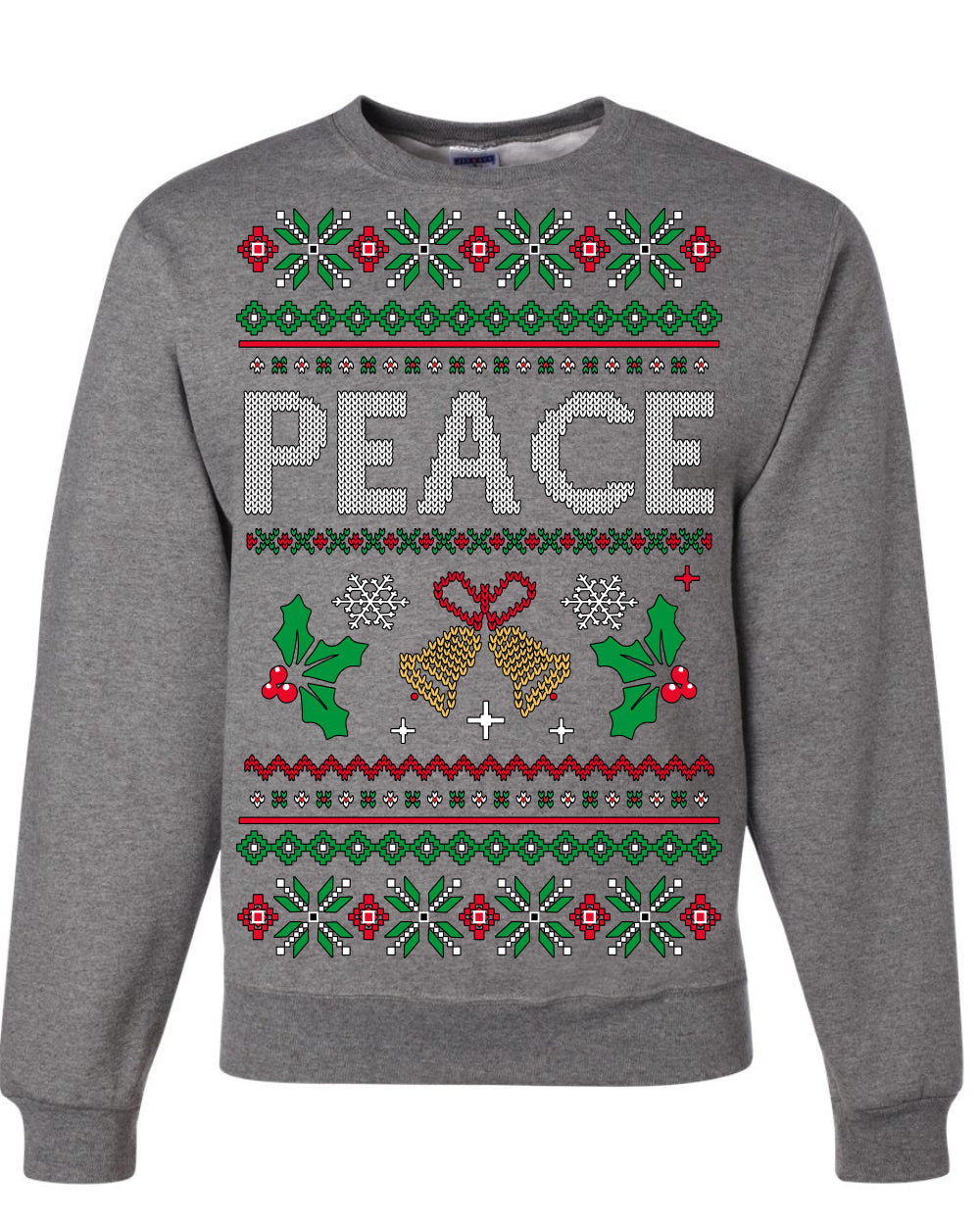 Peace Ugly Christmas Sweater Crewneck Sweatshirt
