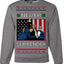 Never Surrender Pro Donald Trump Fight Fist Pump 2024 Ugly Christmas Sweater Crewneck Sweatshirt