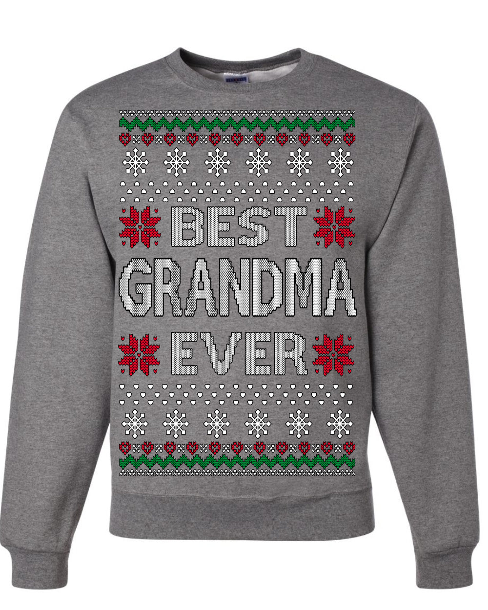 Best Grandma Ever Classic Winter Holidays Ugly Christmas Sweater Crewneck Sweatshirt
