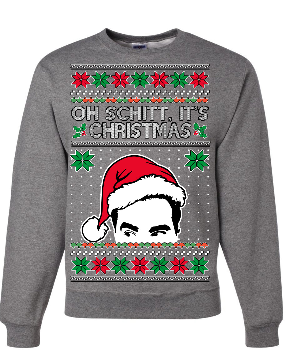 Oh Schitt It's Christmas Funny David Tv Show Sitcom Ugly Christmas Sweater Crewneck Sweatshirt