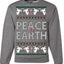 Peace On Earth Funny Xmas Cute Pink Angel Cross Ugly Christmas Sweater Crewneck Sweatshirt
