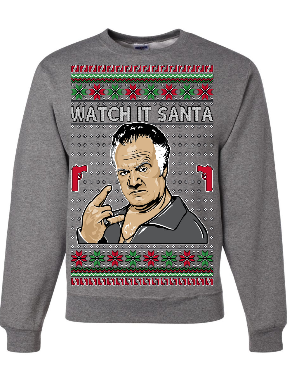 Watch It Santa Funny Paulie Italian Mafia TV Show Ugly Christmas Sweater