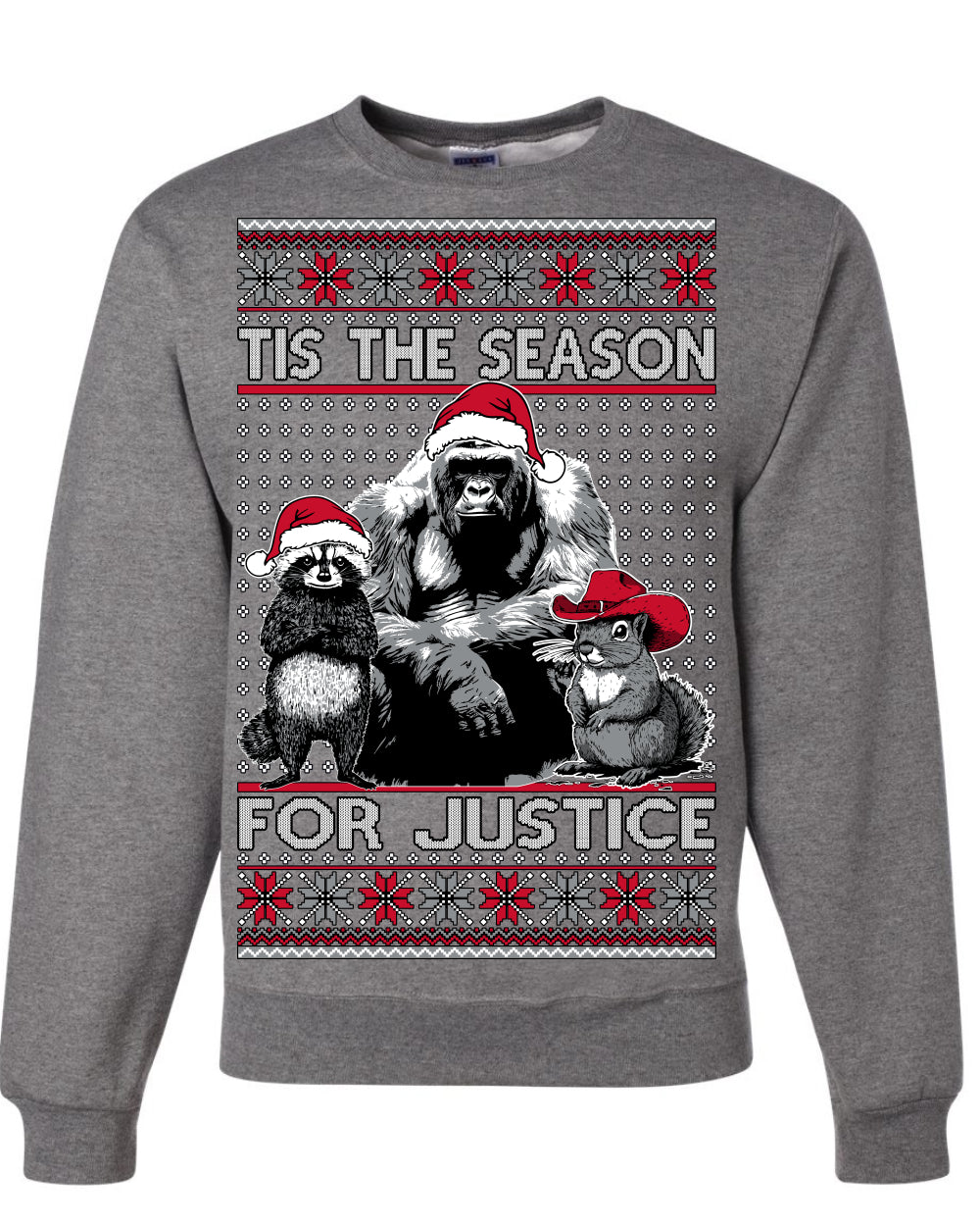 Tis the Season For Justice Harambe Peanut Fred Raccoon Ugly Christmas Sweater