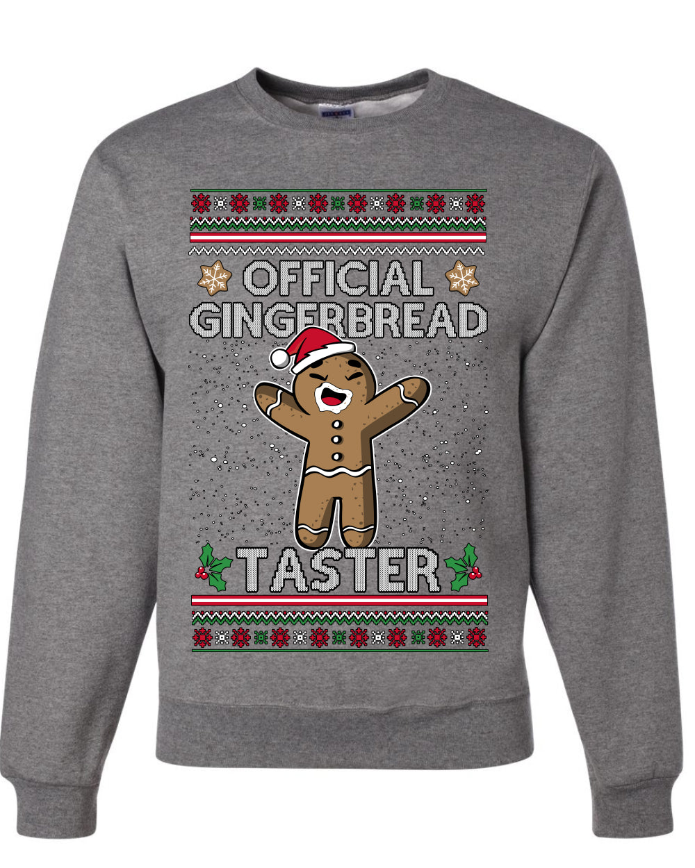 Official Gingerbread Taster, Unisex Ugly Christmas Crewneck Sweatshirts