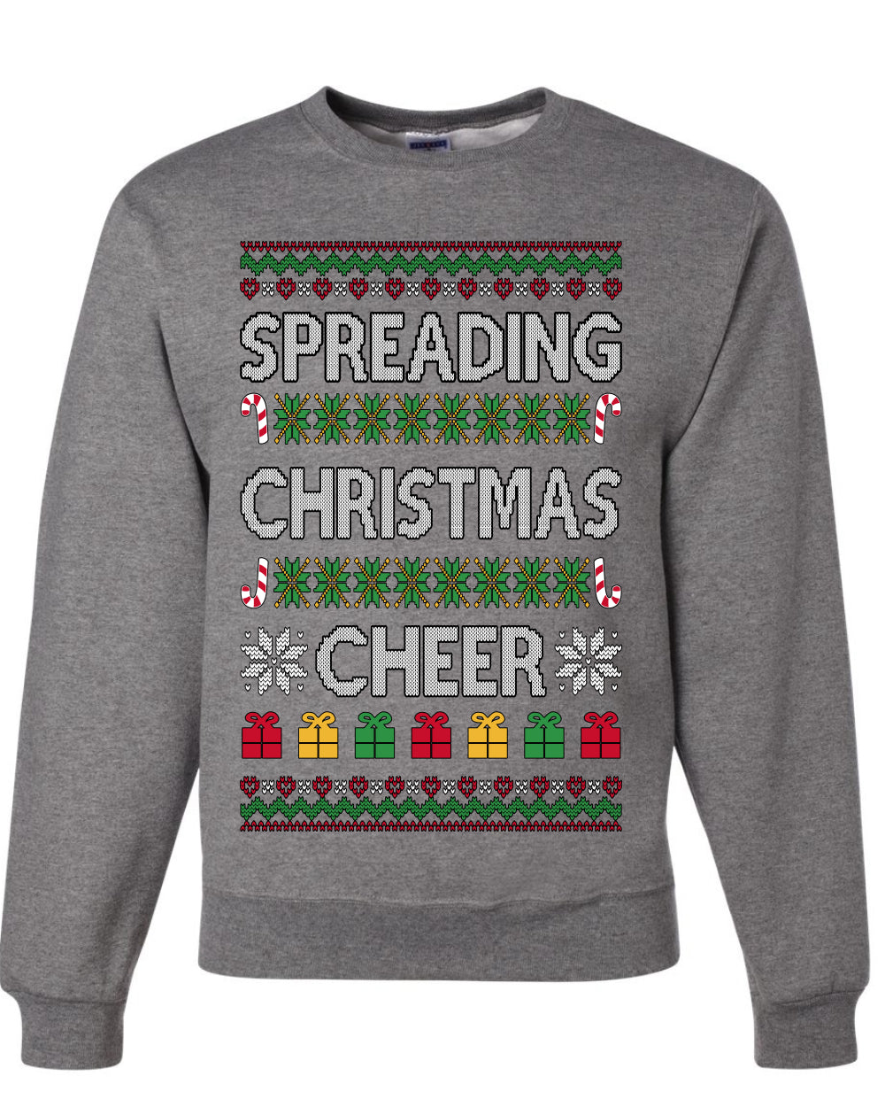 Spreading Christmas Cheer, Unisex Ugly Christmas Sweater Crewneck Sweatshirts