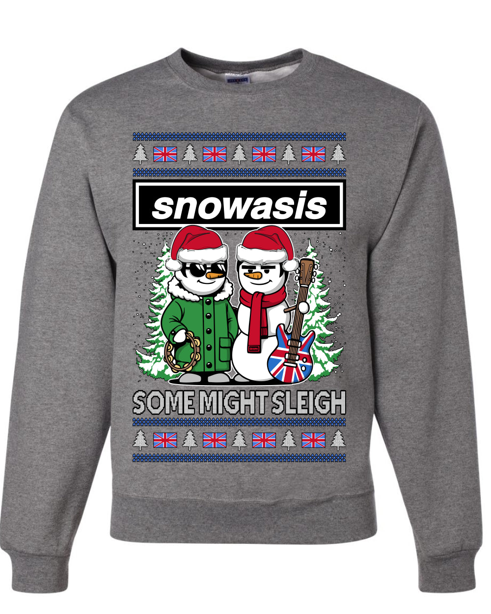 Snowasis English Rock Band Parody, Unisex Ugly Christmas Sweater, Crewneck Sweatshirts