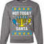 Not Today Santa Menorah Hanukkah, Unisex Ugly Christmas Sweater, Crewneck Sweatshirts