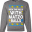 Deck The Halls With Matzo Balls Hanukkah, Unisex Ugly Christmas Sweater Crewneck Sweatshirts