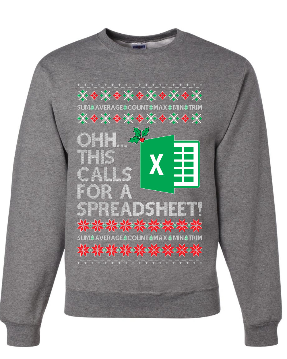 Ohh This Calls For A Spreadsheet Office, Unisex Ugly Christmas Sweater Crewneck Sweatshirts