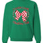 Candy Cane Christmas Club, Cute Bow Peppermint Design Unisex Christmas Sweater, Crewneck Sweatshirts
